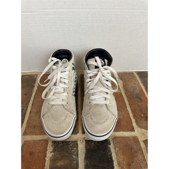 VANS Sk8-Hi Checker Floral High Tops Sneakers Women's 7 White & Cream - Picture 6 of 7